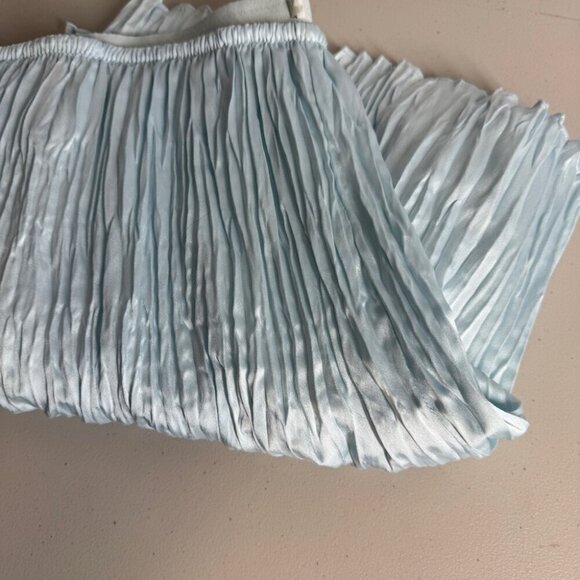 Vince Crushed Pleat Sky Light Blue Elastic Waist Comfy Shorts XL - Picture 10 of 13